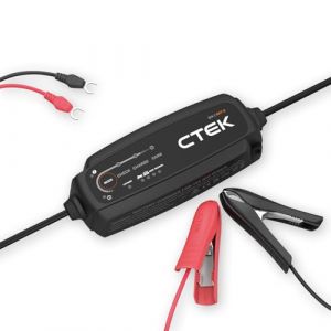 Ctek NXT 5 chargeur de batterie intelligent 12V, 5A, compatible avec les batteries au plomb et au lithium, mode reconditionnement, optimisation AGM, compensation de temp&eacute;rature, mainteneur de batterie