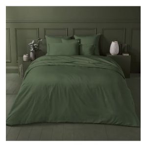 Housse de couette satin de coton 120 fils/cm² brun mordore Ava uni