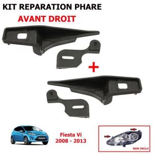 Kit de Réparation Pattes de Fixation Supports Clips Optique Phares Avant Gauche ET Droit compatible pour FIESTA VI de 2008 à 2013