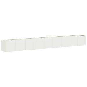 VidaXL Jardinière blanc 360x40x40 cm acier laminé à froid