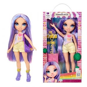 Rainbow high My Fashion Style Doll - Violet - Poupée Mannequin 28 cm Violette avec Tenue Élégante et Sac à Main Stylé, Jouer, Articulée, À Collectionner, Enfants 4 à 12 Ans et +