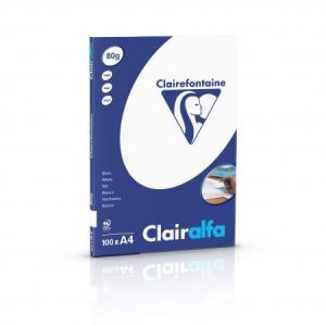 Clairefontaine 4139C - Ramette de 100 feuilles de papier Clairalfa blanc, A4, 80 g/m²