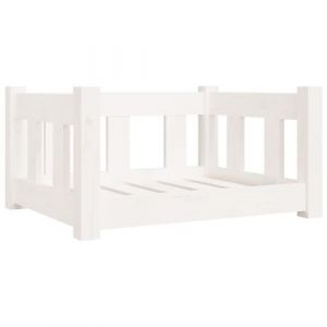 VidaXL Lit pour chien blanc 55,5x45,5x28 cm bois de pin solide