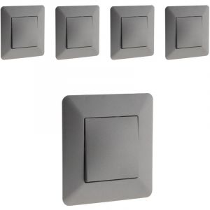 Zenitech Lot de 5 boutons poussoirs Artezo - titanium