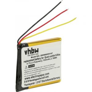 Vhbw Batterie compatible avec Bose Quiet Comfort Ultra casque audio, &eacute;couteurs sans fil (750mAh, 3,7V, Li-polym&egrave;re)