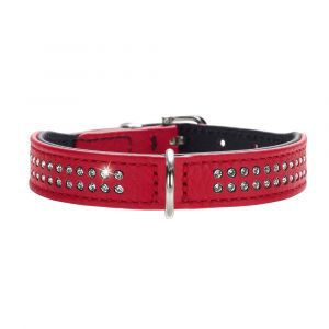 Hunter Collier Diamond Petit rouge/noir pour chiot et petit chien - taille 27 : tour de cou 20-24 cm, l 1,6 cm