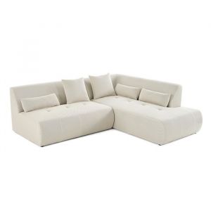 Onyx - canapé modulable d'angle droit 5 places - en tissu mailles 3d - beige