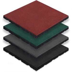 Tapis de sol pour aire de jeu et jardin, Play Protect, R&eacute;sistant aux intemp&eacute;ries avec drainage 50 x 50 cm, Ep 30 mm, Vert