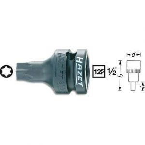 Hazet Douille mâle à chocs (TORX) - Carré creux 12,5 mm (1/2 pouce) - Profil TORX intérieur - Taille: T 55 - Longueur totale: 40 mm - 995S-T55