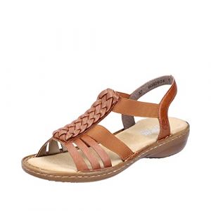 Rieker Femme 60809 Sandale, Marron, 42 EU