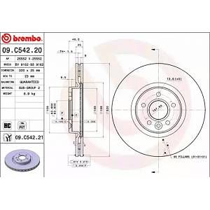 Image de Brembo Disque de frein (à l'unité) VOLVO C70, VOLVO V50 (06509.C542.21)