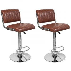 Image de Lot de 2 Chaises de Bar "Midnight" 109cm Marron Prix