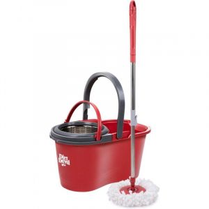 Dirt devil Mop Système de serpillère avec essoreur - 16 l - 17 x 98-118 cm - Rouge