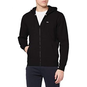 Tommy Jeans TJM Regular Fleece Zip Hoodie Sweater, Noir, M Homme