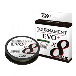 Daiwa Tournament X8 Braid Evo+ 0.26mm, 19.8kg/43.7lbs, 135m Vert Foncé, Ligne de Pêche Tressée, 12760-026