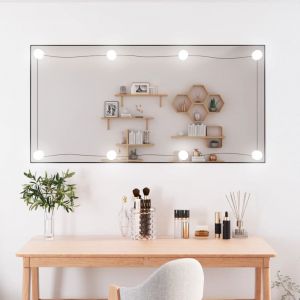 VidaXL Miroir mural avec lumières LED 50x100 cm verre rectangulaire