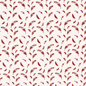 Tissu coton plumes vendu par 50 cm(...) - feuillerouge