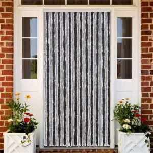 VidaXL Vliegengordijn 100x200 cm chenille grijs en zwart377329