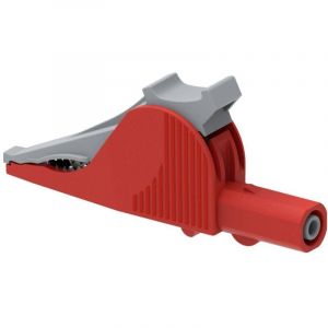 Electro PJP 5066-IEC-CD1-R Pince crocodile enfichable 4 mm cat iii 1000 v, cat iv 600 v rouge