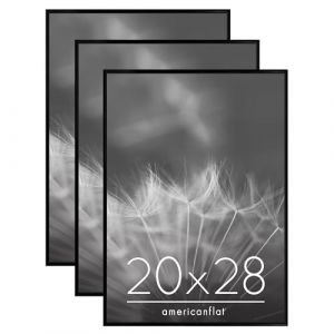 Americanflat Cadre Photo 50x70 cm Noir - Cadre 70x50 cm avec Encadrement Fin et Plexi Poli - Mat&eacute;riel de Suspension Int&eacute;gr&eacute; pour Mur - Suspension Horizontale ou Verticale - Lot de 3