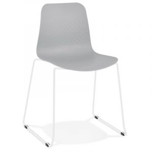 Image de Chaise Design "Mandreo" 82cm Gris & Blanc Prix