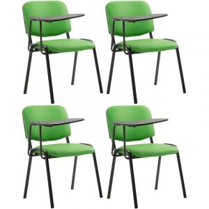 Image de CLP Lot de 4 Chaises Ken en similicuir avec tablette rabattable et Pieds en Métal, Vert