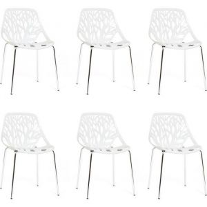 Lot de 6 chaises blanches - Lily Designetsamaison Blanc