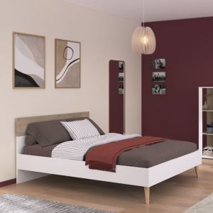 Terre de Nuit Lit scandinave bicolore 140x190 gaby - gaby