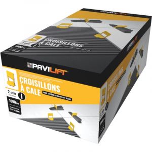 1000 Croisillons autonivelants &agrave; cale en 'i' 2mm (carrelage de 3 &agrave; 14mm) Pavilift