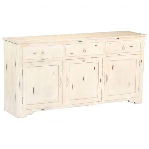 VidaXL Buffet Blanc 160 x 40 x 80 cm Bois de manguier massif