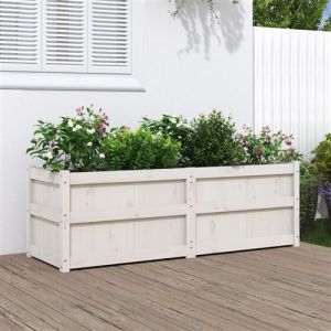 VidaXL Jardinière blanc 150x50x50 cm bois massif de pin