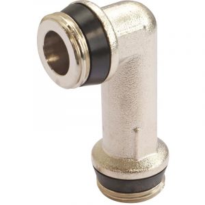 Coude reversible double mâle 1/2 laiton nickelé SFY