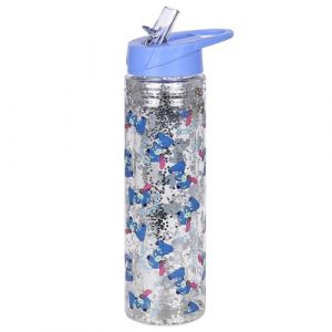 Bouteille en plastique Disney Lilo et Stitch avec paille, transparente, 550 ml