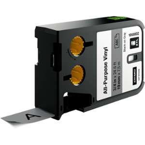 Dymo XTL - Étiquettes en vinyl intérieur/extérieur - noir sur (fond) gris - Rouleau (1,9 cm x 7,5 m) 1 rouleau(x) - pour XTL 300, 500