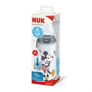 Nuk Biberon Silicona Flow Control Mickey 6-18M Infantil 300ml