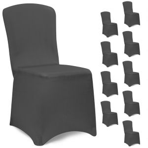 Housse de chaise, lot de 10, anthracite