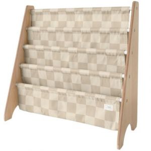 3 Sprouts Bibliothèque en tissu recyclé Damier beige