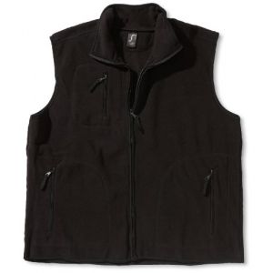 Image de Sol's Norway - Gilet Polaire Mixte sans Manche - Col Montant doublé - Anti-bouloche - Noir - 4XL