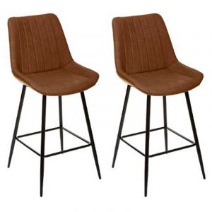 Lot de 2 Chaises de Bar "Olwen" 106cm Naturel Prix