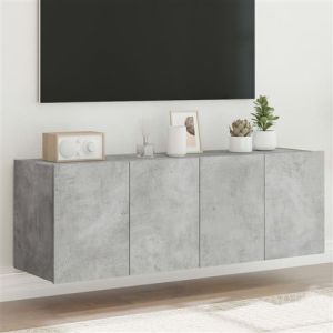 VidaXL Meubles TV muraux et lumières LED 2pcs gris béton 60x35x41 cm