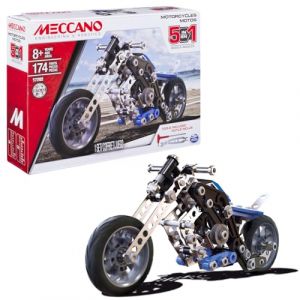 Bandai Meccano Moto 5 en 1 - Coffret de Construction 5 Modèles - 174 pièces, 2 outils, notice - Kit Activité assemblage moto - Jouet Enfant 8 ans et + - Idée Cadeau ado et collectionneurs - APM20103
