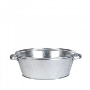 Esschert design Seau Rond en Zinc Gris Moyen