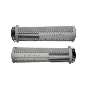 Peaty's Monarch Grips – Gris/molette/Épais – Contrôle de la Course, durables, Barres de Doigts ergonomiques, Coussinet de Pouce Confortable, équitation Toute la journée, Tous Temps et Terrain, VTT,