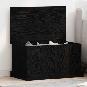 VidaXL Bo&icirc;te de Rangement Ch&ecirc;ne noir 70 x 40 x 28 cm Bois d'ing&eacute;nierie