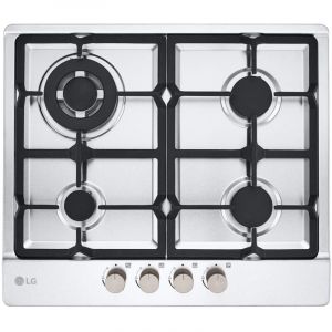 LG CBGZ2414S Plateau de cuisson 4 br&ucirc;leurs Gaz, 60 cm, puissance 8,5 kW, m&eacute;thane et GPL, vannes de s&eacute;curit&eacute;, br&ucirc;leur triple couronne, grilles en fonte anti-basculement, plaque en acier inoxydable