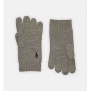 Ralph Lauren Gants côtelés logo brodé laine Gris Polo - Couleur Gris - Taille Taille unique