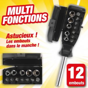 Outiror TOURNEVIS MULTI FONCTIONS avec 12 embouts