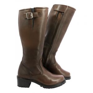 Overlap Bottes cuir moto femme Shayenne marron- 38