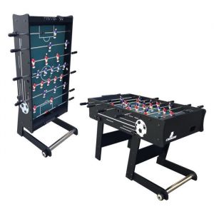 Image de Cougar Table de Babyfoot Scorpion Kick TS Noir | Jeu de Football de Table Pliable intérieur Adulte & Enfant | avec 2 balles & comptoir de Points | avec des Barres télescopiques