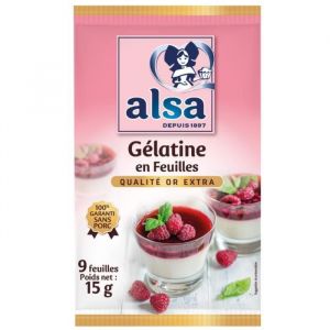 Alsa Gélatine 9 Feuilles 15g/Sachet 2 sachets